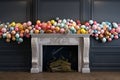 Festive Easter egg garland strung across a