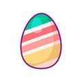 Festive Easter Egg Multi Colored Striped Ornate