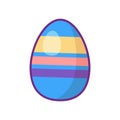 Festive Easter Egg Multi Colored Striped Ornate