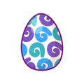 Festive Easter Egg Multi Colored Striped Ornate