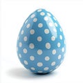 Easter egg blue with white polka dots decoration isolated on transparent  background png Royalty Free Stock Photo