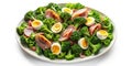 Festive Easter Egg Salad with Prosciutto Broccolini A Springtime Delight for Your Holiday Table Royalty Free Stock Photo