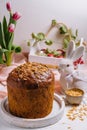 Festive easter table setting with traditional meal at home Royalty Free Stock Photo