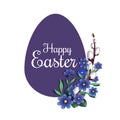 Festive egg shaped banner with easter greeting