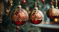 Festive Elegance: Closeup of Christmas Tree Royalty Free Stock Photo