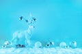 Festive elegant winter christmas background in blue or turquoise Royalty Free Stock Photo