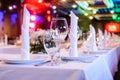 Festive and elegantly served table for a banquet Royalty Free Stock Photo