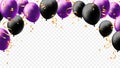 Festive element template banner background with realistic balloon and confetti Royalty Free Stock Photo