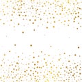 Festive explosion of confetti. Gold glitter background. Golden dots. Vector illustration polka dot . Royalty Free Stock Photo