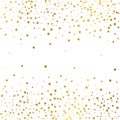 Festive explosion of confetti. Gold glitter background. Golden dots. Vector illustration polka dot .