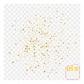 Festive explosion of confetti. Gold glitter background. Golden Royalty Free Stock Photo