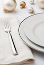 Festive fine dining Christmas dinner table setting place setting Royalty Free Stock Photo