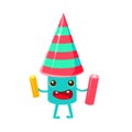 Festive Firework, Happy Birthday And Celebration Party Symbol Cartoon Character