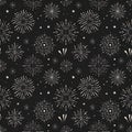 Festive Fireworks Celebration Pattern on Dark Background Royalty Free Stock Photo