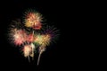 Festive fireworks display lit up over night sky Royalty Free Stock Photo