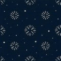 Festive Fireworks Night Sky Seamless Pattern Background Royalty Free Stock Photo