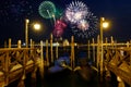 Festive fireworks over the Canal Grande in Venice