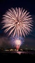 Festive fireworks sky lights up, illuminating night with celebration Royalty Free Stock Photo