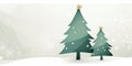 Festive Firs: A Winter Wonderland Digital Banner Featuring Two S