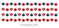 Festive flags and gerlyandy on a white background. Maple leaves symbol of Canada. Vector
