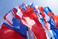 Festive flags of red blue and white color Royalty Free Stock Photo