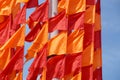 Festive flags of red and orange color Royalty Free Stock Photo