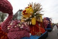 Festive float decorated with a vibrant floral arrangement at the Flower Parade Bollenstreek