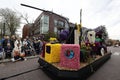Festive float decorated with a vibrant floral arrangement at the Flower Parade Bollenstreek