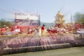 Festive float makes its way down main street during a Fourth of July parade in Ojai, CA