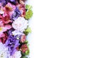 Festive floral arrangement in pink and purple pastel colors. Royalty Free Stock Photo