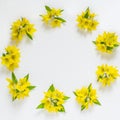 Festive flower arrangement on white background