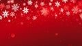 Festive Flurries: A Snowy Gift Banner on a Vibrant Red Backgroun