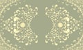 A festive frame with golden curls, cute simple patterns, brush strokes, ornate embellishments, and space for text. light