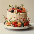 festive fruit and berry cake