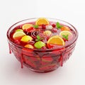 Festive Fruit Punch Bowl with Citrus Slices and Berries on White Table Royalty Free Stock Photo