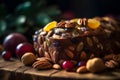 Festive Fruitcake with Marzipan Fruits