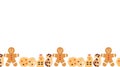 Festive Gingerbread Cookie Border with Space for Text Royalty Free Stock Photo