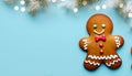 Festive Gingerbread Delight: Cheery Decorations with Copy Space Royalty Free Stock Photo