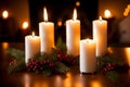 Festive Glow of Christmas Candles.AI Generated