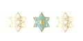 Gold David's stars pattern Judaica Vintage