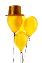 Festive golden balloons