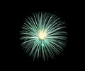 Festive green fireworks on black background for celebration and anniversary Royalty Free Stock Photo