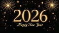 Happy New Year 2026 Greeting Card, with Festive Decorations for 2026 Royalty Free Stock Photo