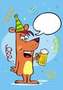 Festive greeting card, dog and beer, bubble, creative vector illustration Royalty Free Stock Photo
