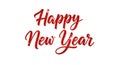 Happy New Year Red Glitter Script Calligraphy Royalty Free Stock Photo
