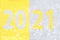 Festive grey yellow glitter background color 2021