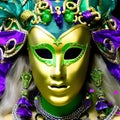 Festive grouping of mardi gras. Venetian, or carnival mask