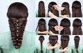 Festive hairstyle for long hair tutorial Royalty Free Stock Photo