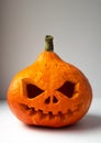 Festive halloween pumpkin on light background