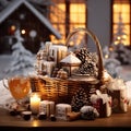 Festive Hamper in Serene Winter Setting